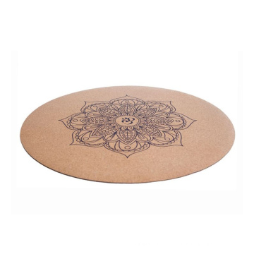 Mat de sol de couleur de couleur naturelle de Cork Round Cork Mat de yoga